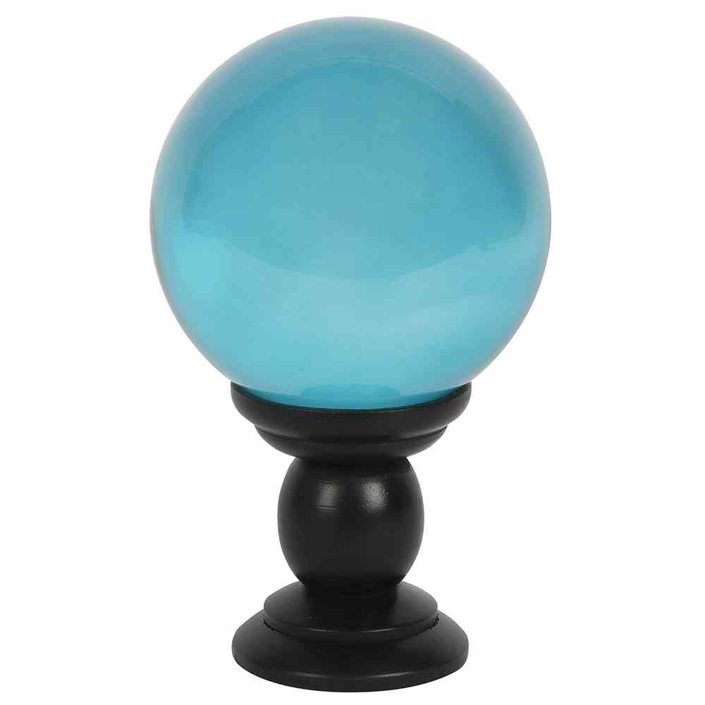 Something Different - Teal Large on Wooden Stand Crystal ball - Blue